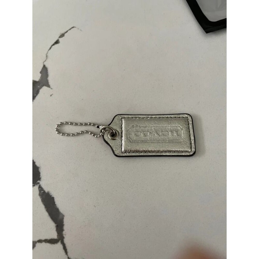 Coach name tag with silver colored chain EUC